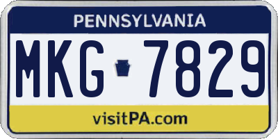 PA license plate MKG7829