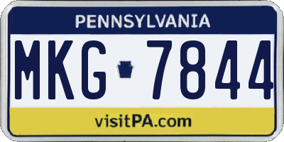 PA license plate MKG7844