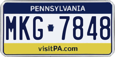 PA license plate MKG7848