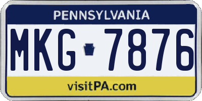 PA license plate MKG7876