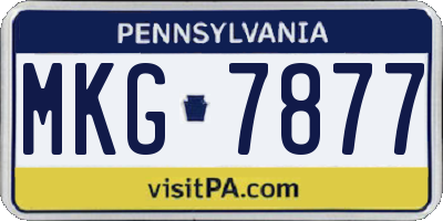 PA license plate MKG7877