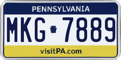 PA license plate MKG7889