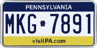 PA license plate MKG7891