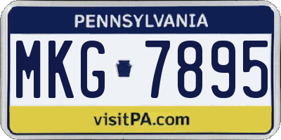 PA license plate MKG7895