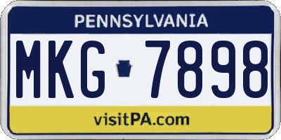 PA license plate MKG7898
