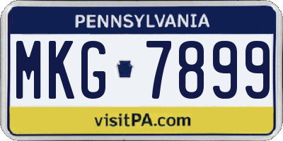 PA license plate MKG7899