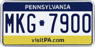 PA license plate MKG7900