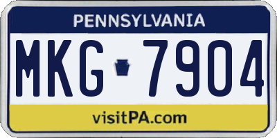 PA license plate MKG7904