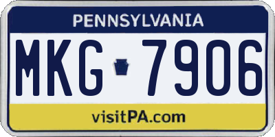 PA license plate MKG7906