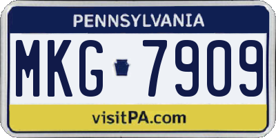 PA license plate MKG7909