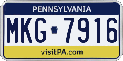 PA license plate MKG7916