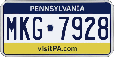 PA license plate MKG7928