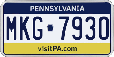 PA license plate MKG7930
