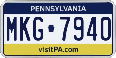 PA license plate MKG7940