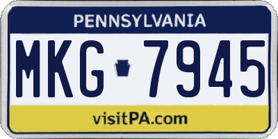 PA license plate MKG7945
