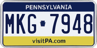 PA license plate MKG7948