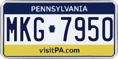 PA license plate MKG7950