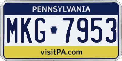 PA license plate MKG7953
