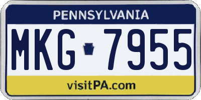PA license plate MKG7955