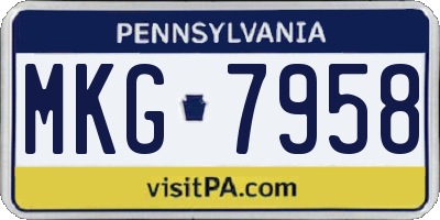 PA license plate MKG7958