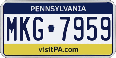 PA license plate MKG7959