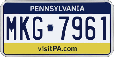 PA license plate MKG7961