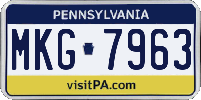 PA license plate MKG7963