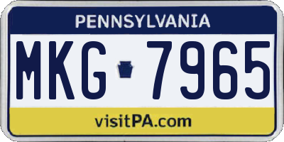 PA license plate MKG7965