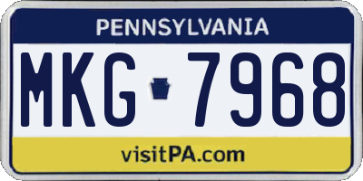 PA license plate MKG7968
