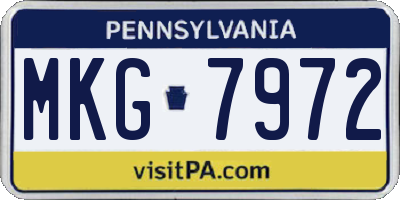 PA license plate MKG7972
