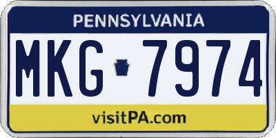 PA license plate MKG7974