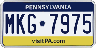 PA license plate MKG7975
