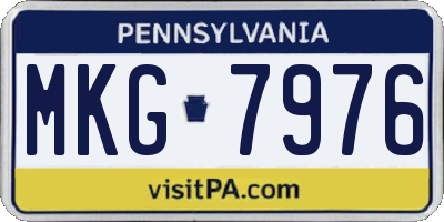 PA license plate MKG7976
