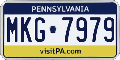 PA license plate MKG7979