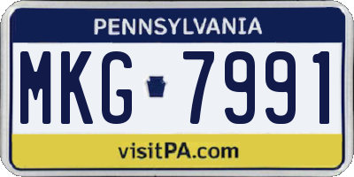 PA license plate MKG7991