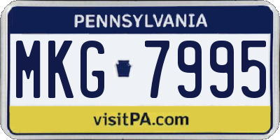 PA license plate MKG7995