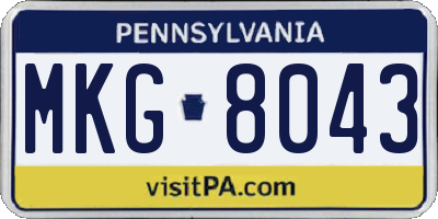 PA license plate MKG8043