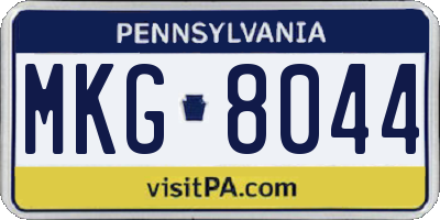 PA license plate MKG8044