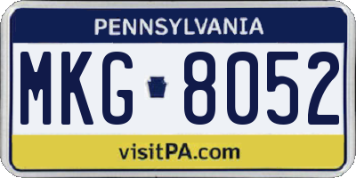 PA license plate MKG8052