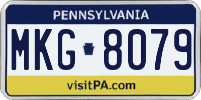 PA license plate MKG8079