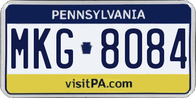 PA license plate MKG8084