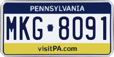 PA license plate MKG8091