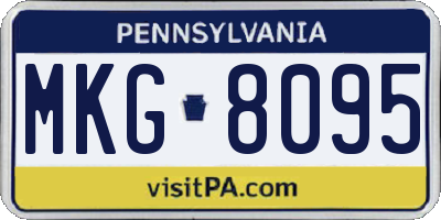 PA license plate MKG8095