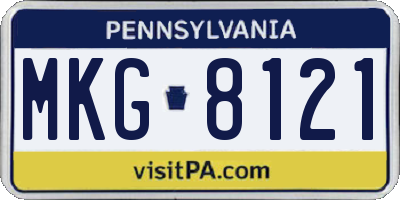 PA license plate MKG8121