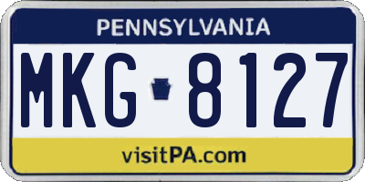 PA license plate MKG8127