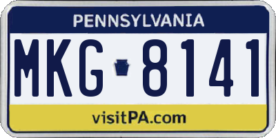 PA license plate MKG8141