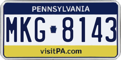 PA license plate MKG8143