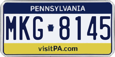 PA license plate MKG8145