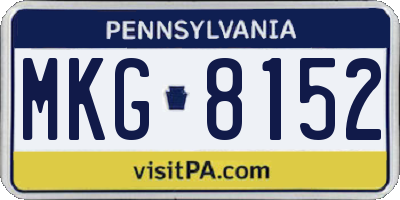 PA license plate MKG8152