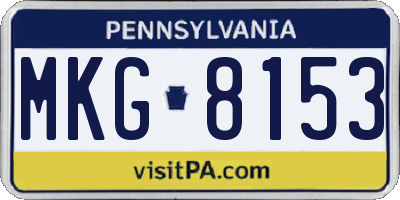 PA license plate MKG8153